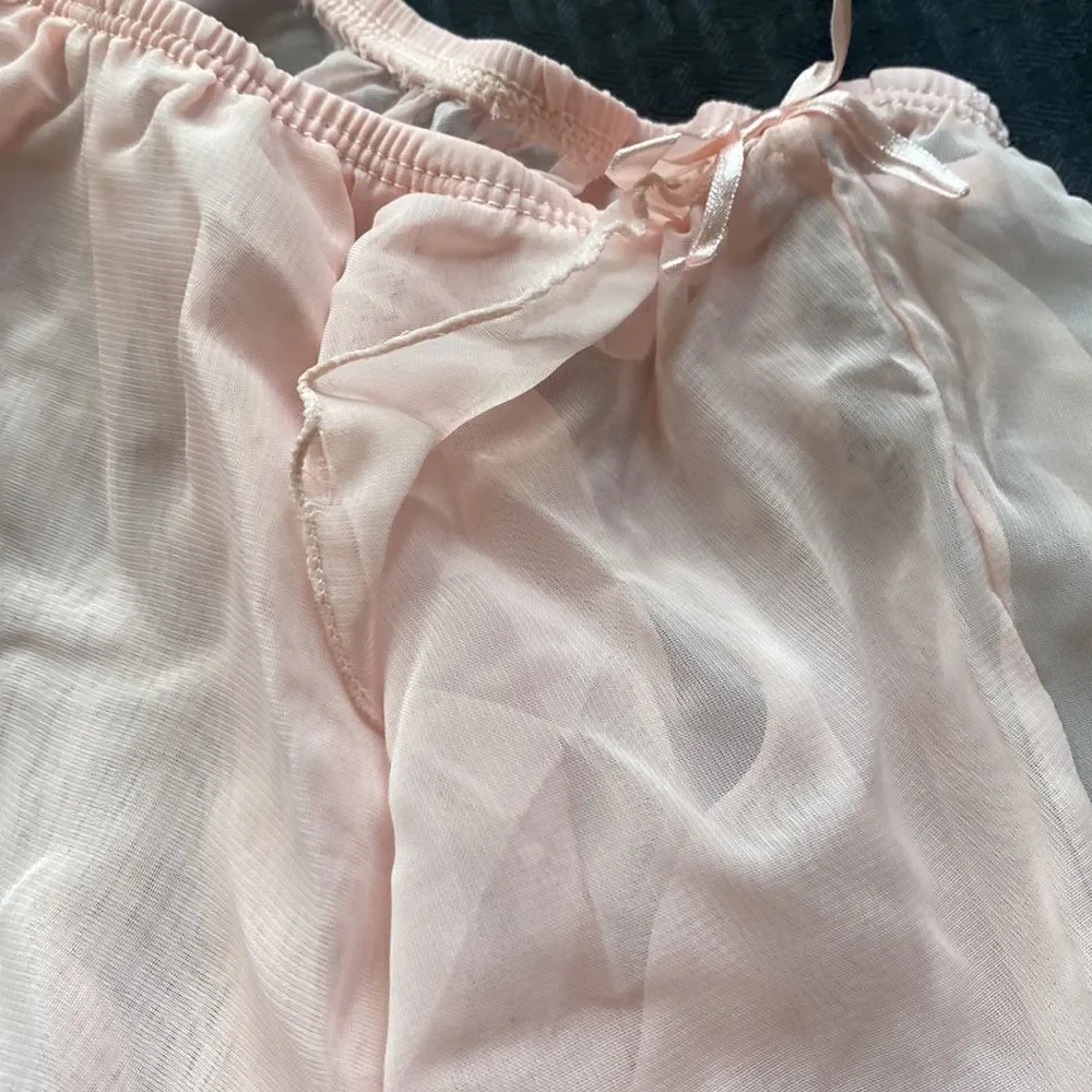 Danskin Freestyle sheer dance skirt cover up soft pink 6/6X